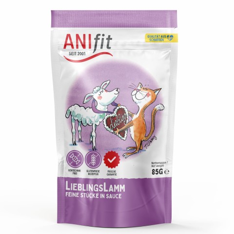 Kat Natvoer Lievelingslam 85g 12 Stuk -1- Anifit